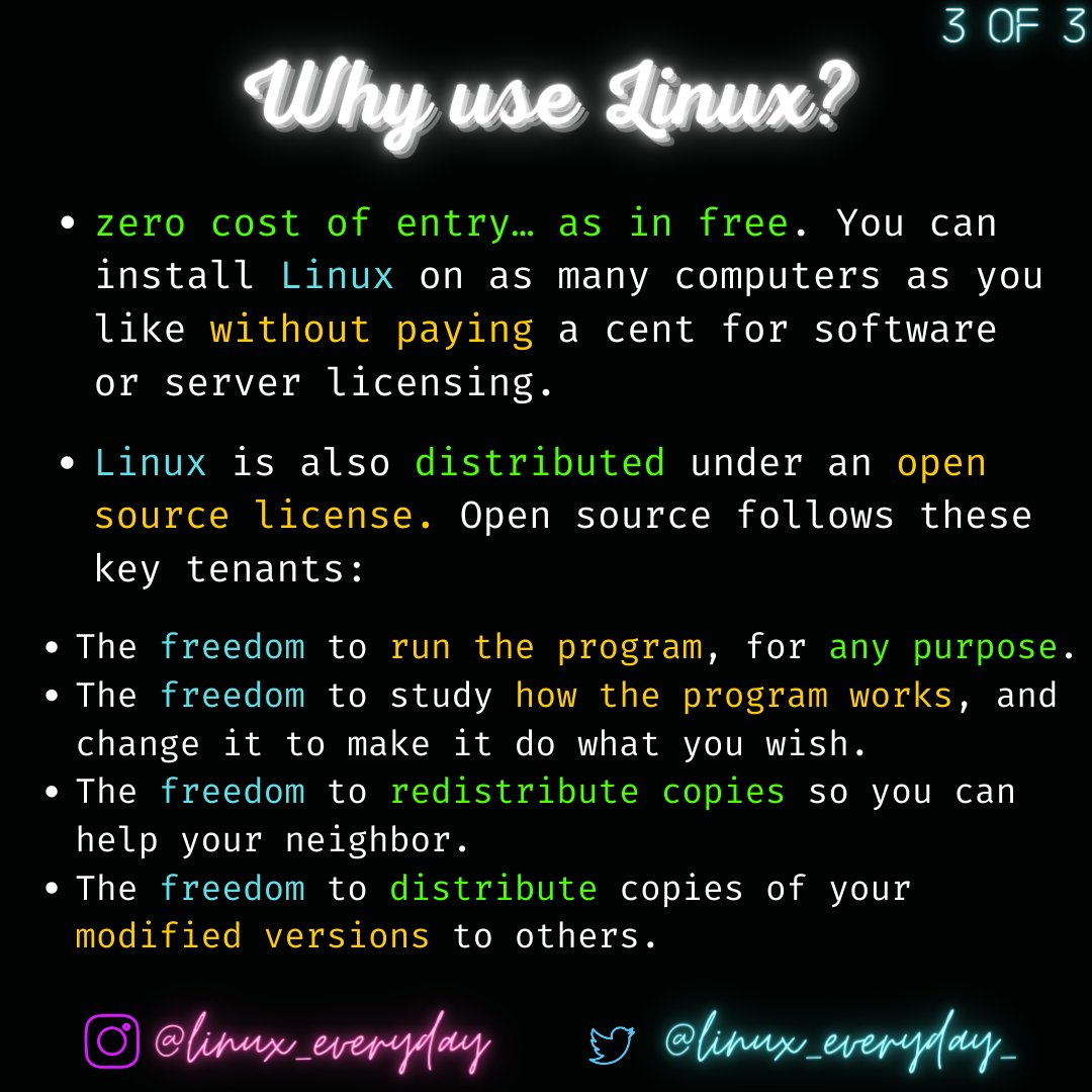 What is Linux and why should we start to use it?🤷🤷‍♀️
Source: linux.com
#unix #linux #windows #kalilinux #microsoft #android #linuxfan #debian #os #coding #computerscience #sysadmin #computer #devops #linuxubuntu #technology #programming #network #termux
