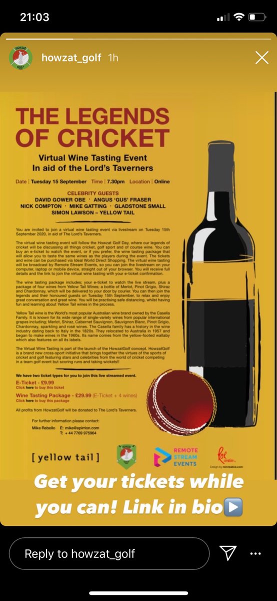 HowzatGolf's tweet photo. Going to be a fantastic evening with these cricketing legends talking all things cricket, golf and their love of wine! Don’t miss out...
Link below 👇🏻 https://t.co/6vvN8Cx55j