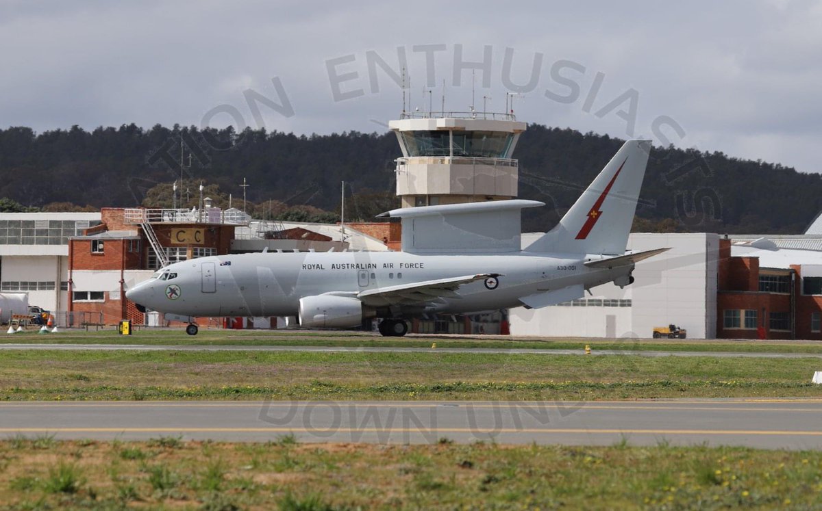 AviationDown's tweet photo. R.A.A.F E-7A Wedgetail A30-001 AEWAC captured passing the tower on the roll to depart Runway 17 Fairbairn/Canberra Airport 10.09.2020. Check out,
https://t.co/rBYRyuI8KJ https://t.co/SnPwJWiJRW