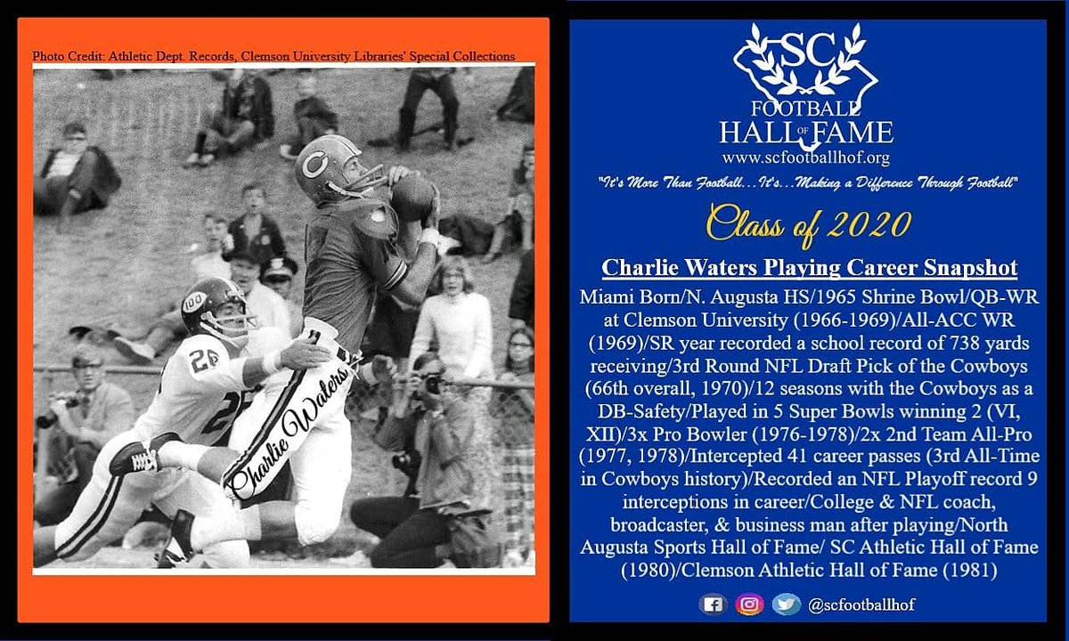 SCFootballHOF's tweet image. #HBD Charlie Waters! #SCFHOF20
@NAYellowJackets @ClemsonFB @dallascowboys