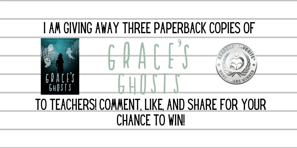 I'm giving away 3 copies of Grace's Ghosts to teachers! This middle grade book has been called 'Goosebumps meets Nancy Drew' & is great for Halloween. Comment, like, & share to enter. Contest ends 9/15 12am ET. Winners named 9/16. #teachers #roaring20sdebut #contest #Halloween