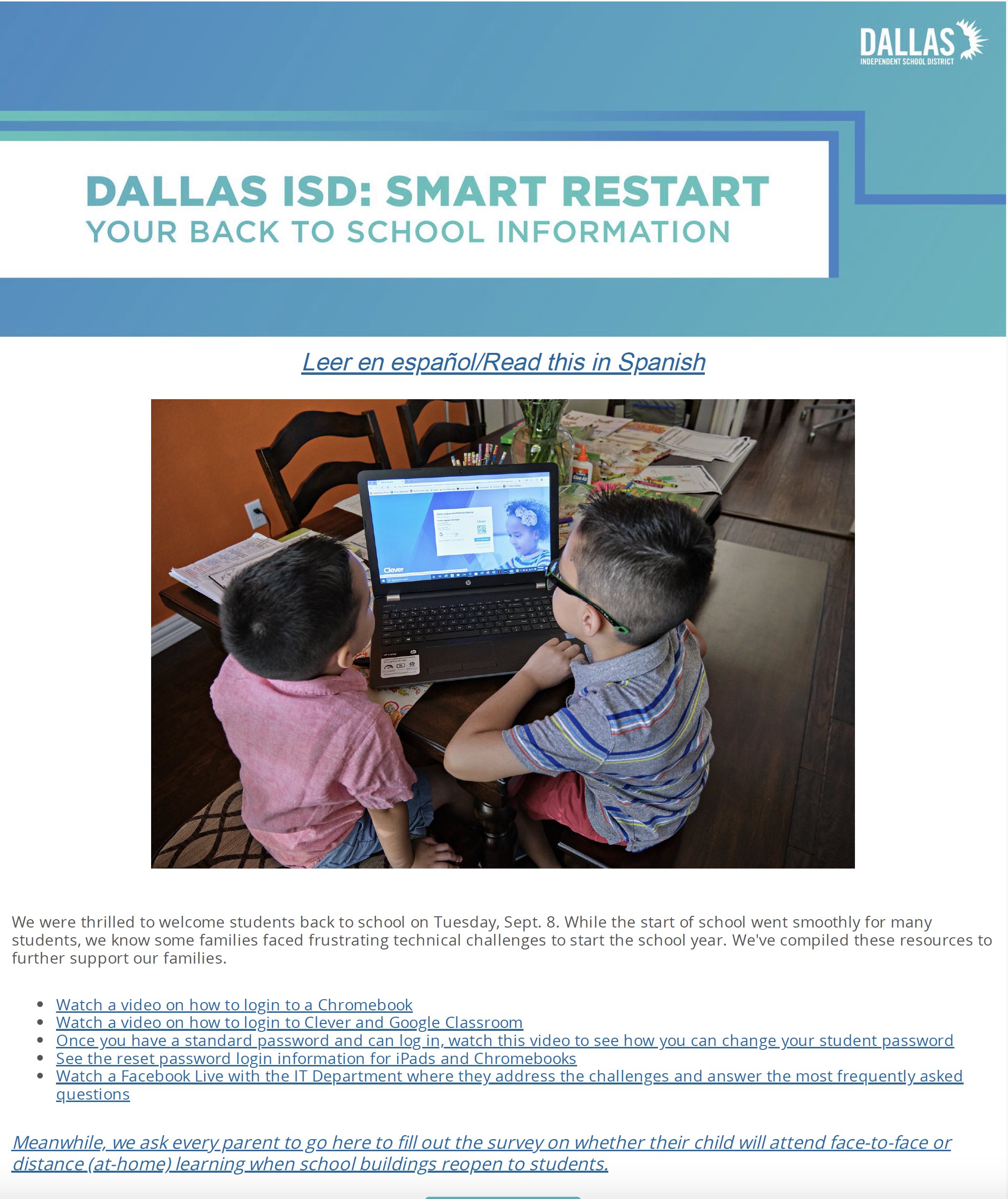 Dallas ISD on X: Right now we are sending out the latest edition