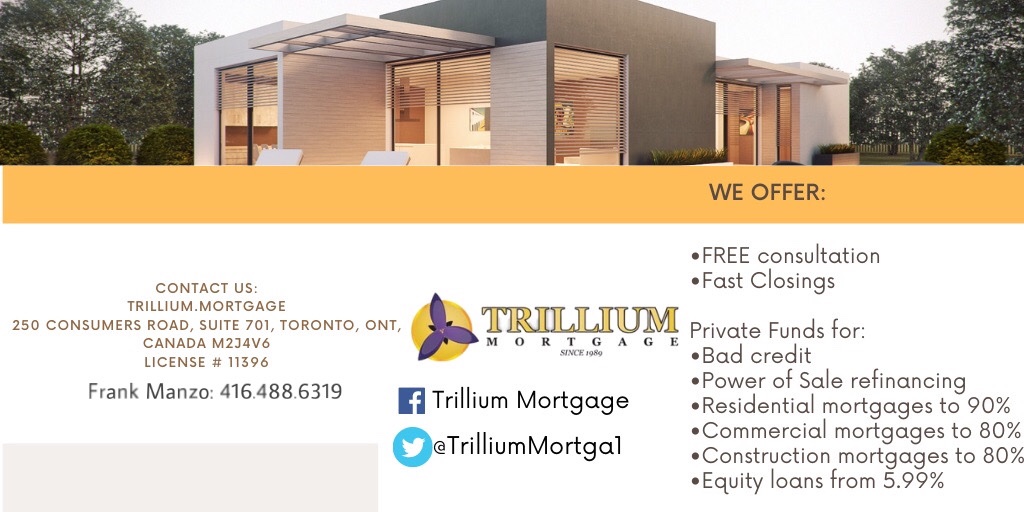 We have specialized for 30 years in dealing with only poor credit and non-provable income mortgages. Trillium refinances power of sale and credit proposal in Ontario and across. #mortgage #ontario #trilliummortgage #commercialmortgage #GTA