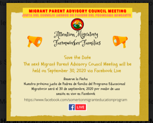 SomertonAdEd's tweet photo. MPAC JUNTA DE MESA DIRECTIVA PARA FAMILIAS MIGRANTES!!
30 de Septiembre por facebook live! https://t.co/bm8144H82I