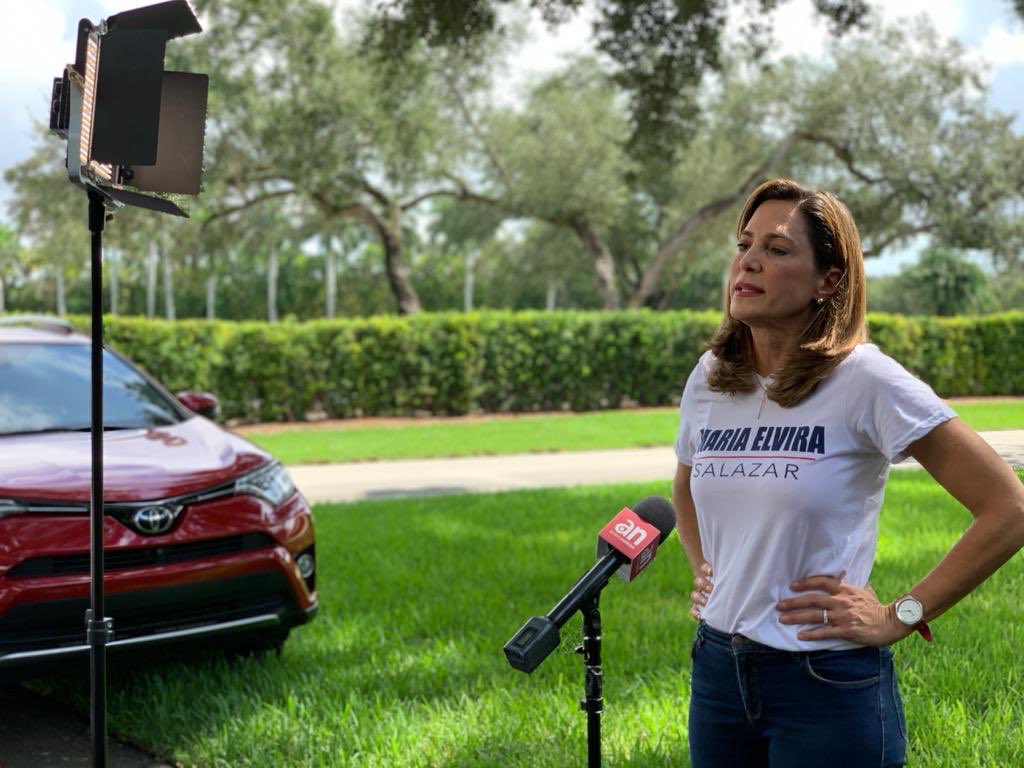 MaElviraSalazar's tweet photo. Today I spoke to America Tevé about our lead in the newest poll results, and how my campaign’s message is resonating with the people of Miami.
Our community needs a real voice and a true fighter who understands the issues that truly matter in #FL27. #MariaForCongress https://t.co/HlICHUXu4d