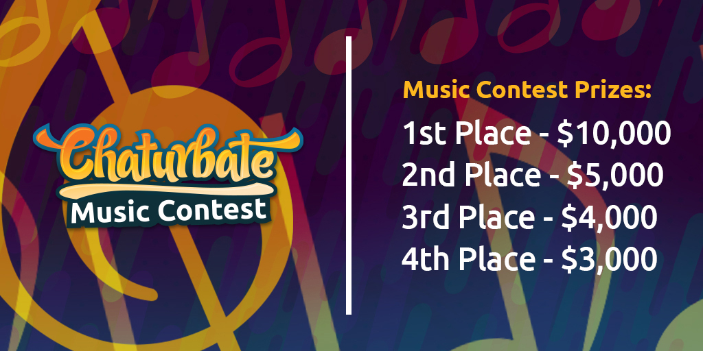 chaturbate's tweet photo. Submit an original song that mentions #Chaturbate to the #CBMusicContest for a chance to win $10,000 and potentially sign a record deal! 🎶 

For complete details, visit: https://t.co/fLdLfFvFou https://t.co/4unXgPtoeS