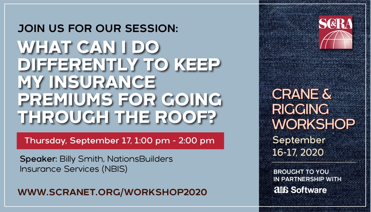 NBIS_Insurance's tweet photo. Have you marked your calendars for NBIS' presentations at the upcoming @Specialized Carriers & Rigging Association (SC&RA) Crane & Rigging Workshop?
#SCRAcrw https://t.co/0U7zUpAiYj