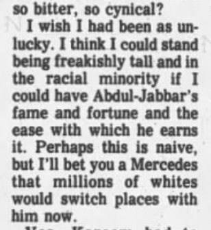 MichaelVPina's tweet image. since skip bayless is trending, just want to quickly share this passage from his review of kareem abdul-jabbar's first autobiography