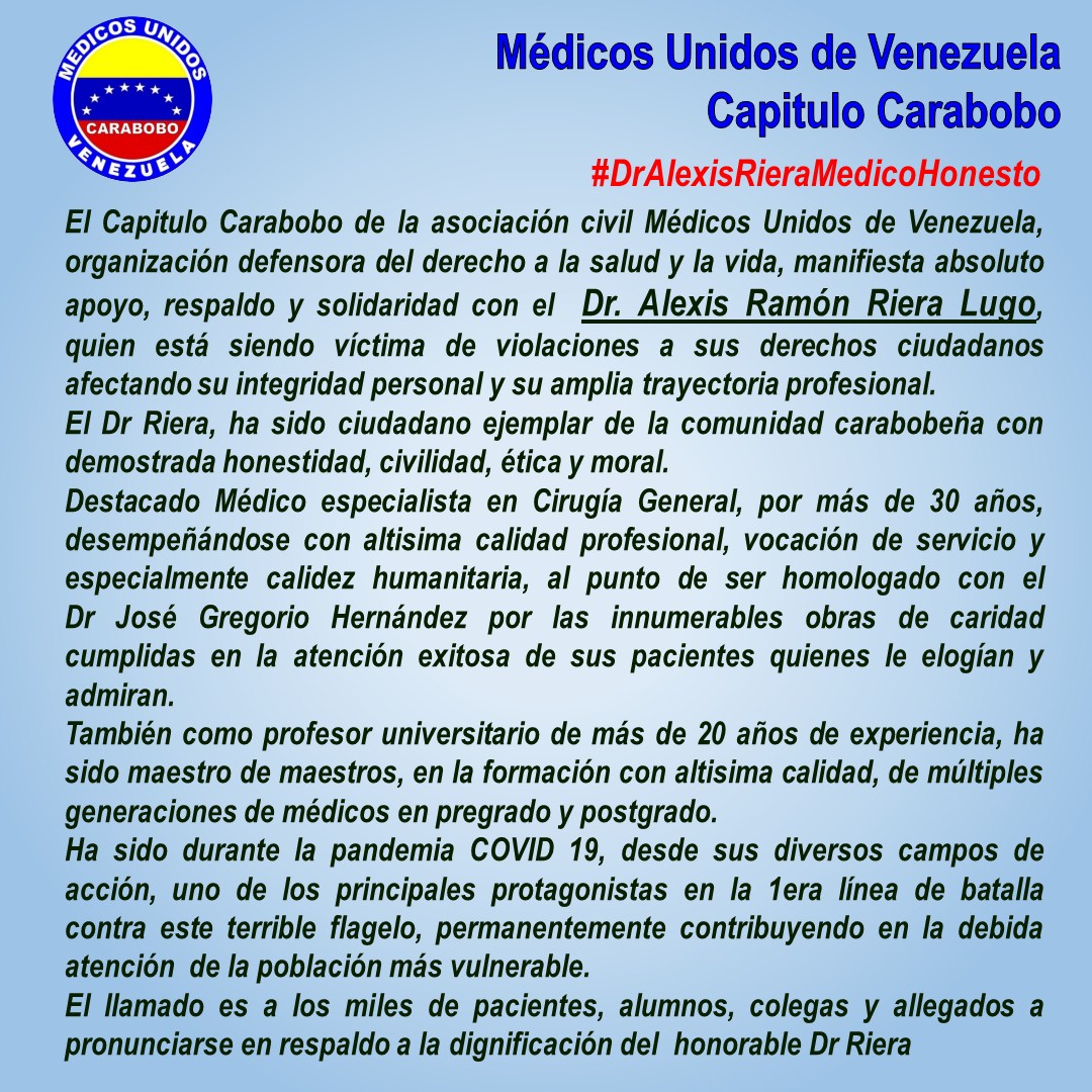 nathalydesousa_'s tweet photo. El Doctor Riera es un ejemplo a seguir, siempre ha dado su vida por los pacientes y sus alumnos! Esta detenido injustamente. Es un excelente profesional y sería incapaz de hacer algo que perjudique a una persona  #DrAlexisRieraMedicoHonesto #AlexisRieraInocente https://t.co/88y3M5x63M