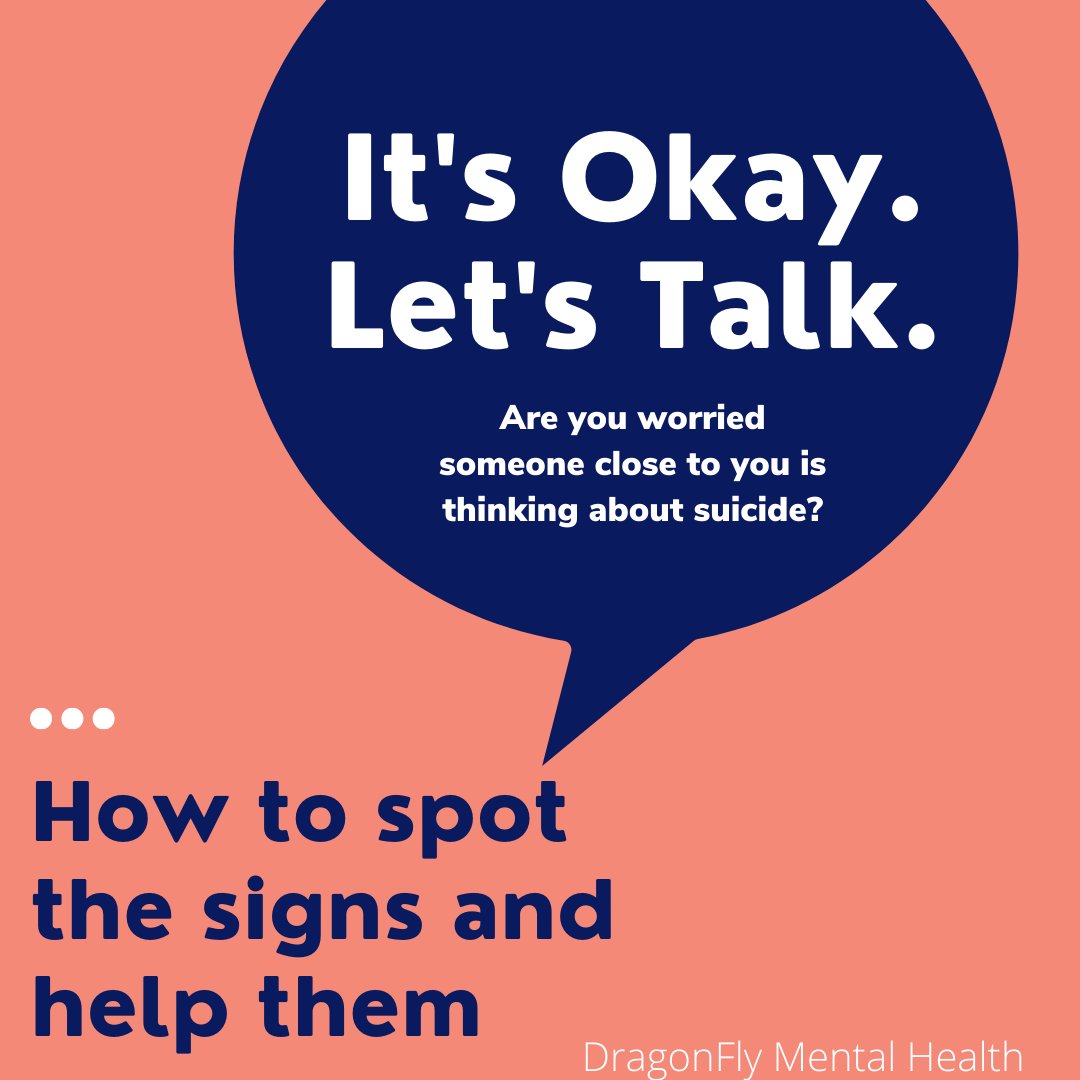 DragonflyMH's tweet photo. CW: mentions of the topic of suicide
It's Okay, let's talk. Are you worried someone close to you is thinking about suicide? We've put together this thread so you can be aware of the signs and how you can help a loved one.
#ItsOkayLetsTalk https://t.co/q6rww2N6ad