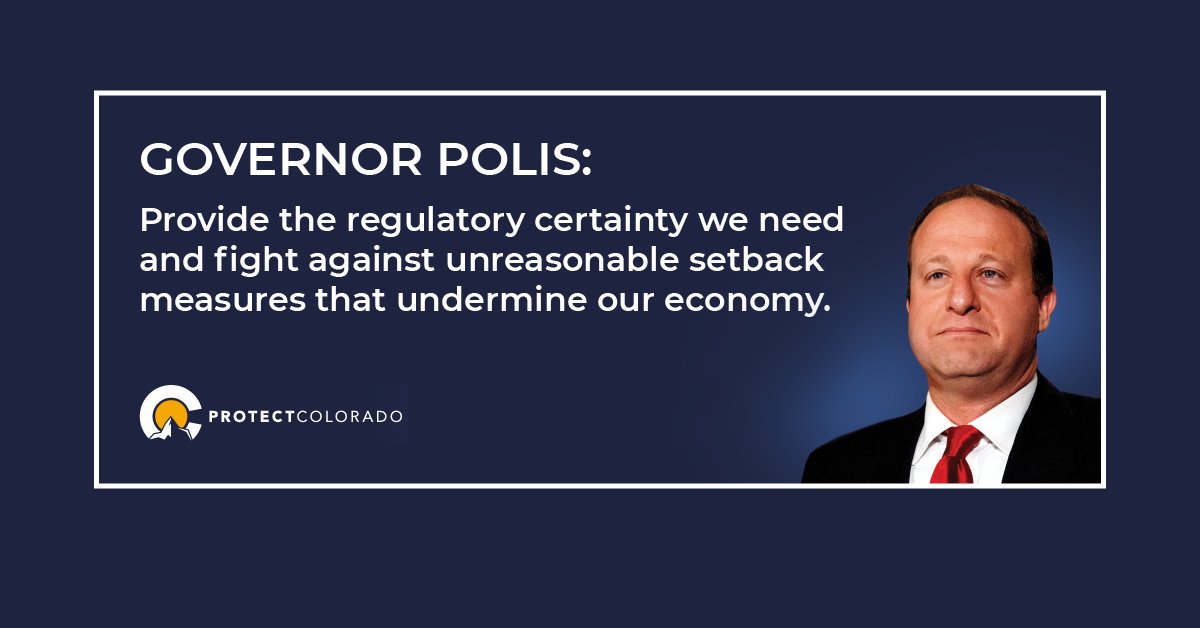 ProtectCO's tweet photo. .@GovofCO: Oil and natural gas is vital to Colorado’s economy. Lead on the promises you brokered and provide the regulatory certainty we need and fight against unreasonable setback measures that undermine our economy! https://t.co/i2wHjSUoGY https://t.co/tvVRt2HD01