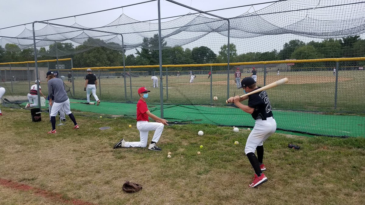 FYBCYN's tweet photo. Good to see another group of ball players got some work in today despite the poor weather. #ContactDays #FoxPride https://t.co/alZERPdgNy