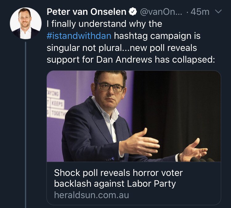 such an obliging chap. Today, as the coalition government of gold standard Gladys implodes in full public view, a poll bought and paid for by murdoch to lie about Victorian voters is front and centre for the professor.