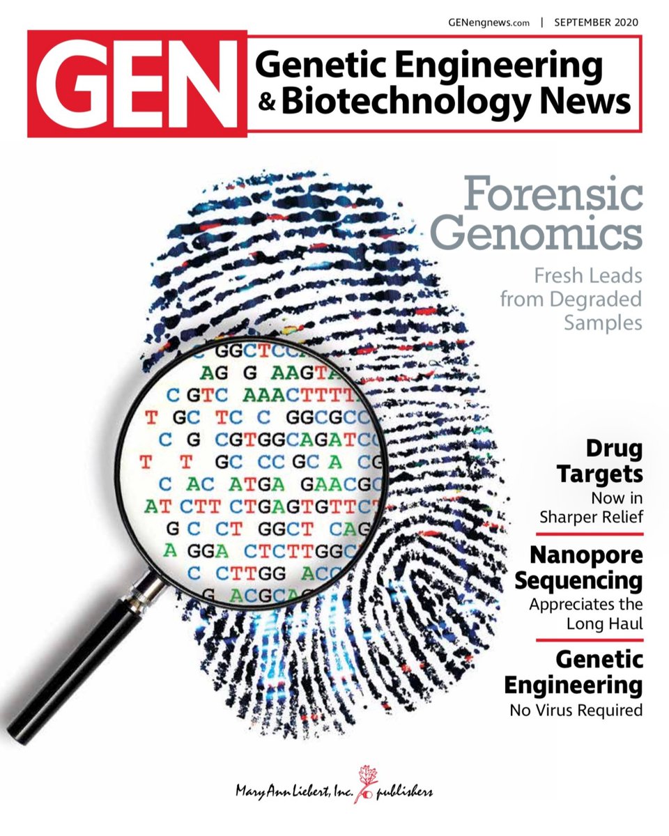 GENbio's tweet photo. Read our digital edition of our September issue. We explore forensic genomics, drug targets, nanopore sequencing,  genetic engineering, and more! https://t.co/9z4LTeSPnh #forensics #forensicgenomics #nanopore #geneticengineering https://t.co/TMzyRO7r3N