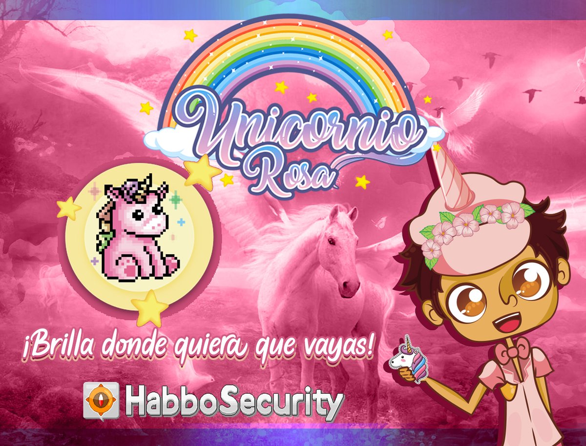 ESHabboSecurity's tweet photo. 📣CENTRAL DE EVENTOS DIARIOS: ¡ABIERTA! Ven por tu placa extra del mes de Septiembre: "Unicornio Rosa"🌈 🦄 ¿Qué esperas? ¡Corre a por ella ahora! 🏃🏻‍♂️ Disfruta de las mejores actividades que te ofrecemos desde la comunidad de @ESHabbo👏 Link de sala: ➡️https://t.co/q0h7MIDJqi https://t.co/p3y5tgdB9O