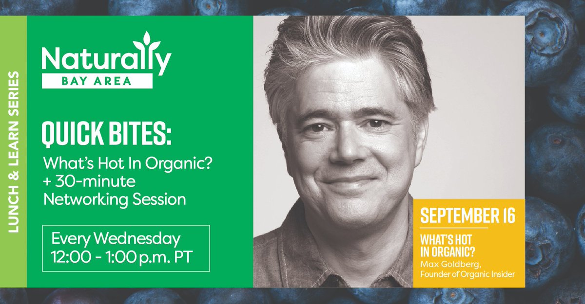 Have you heard? We’re upgrading our QUICK BITES programming to include NEW 30-minute networking sessions. Experience this new format next Wednesday, September 16th, 12:00 - 1:00 p.m. PT for a conversation with @livingmaxwell about "What’s Hot in Organic?" bit.ly/nba-quick-bites