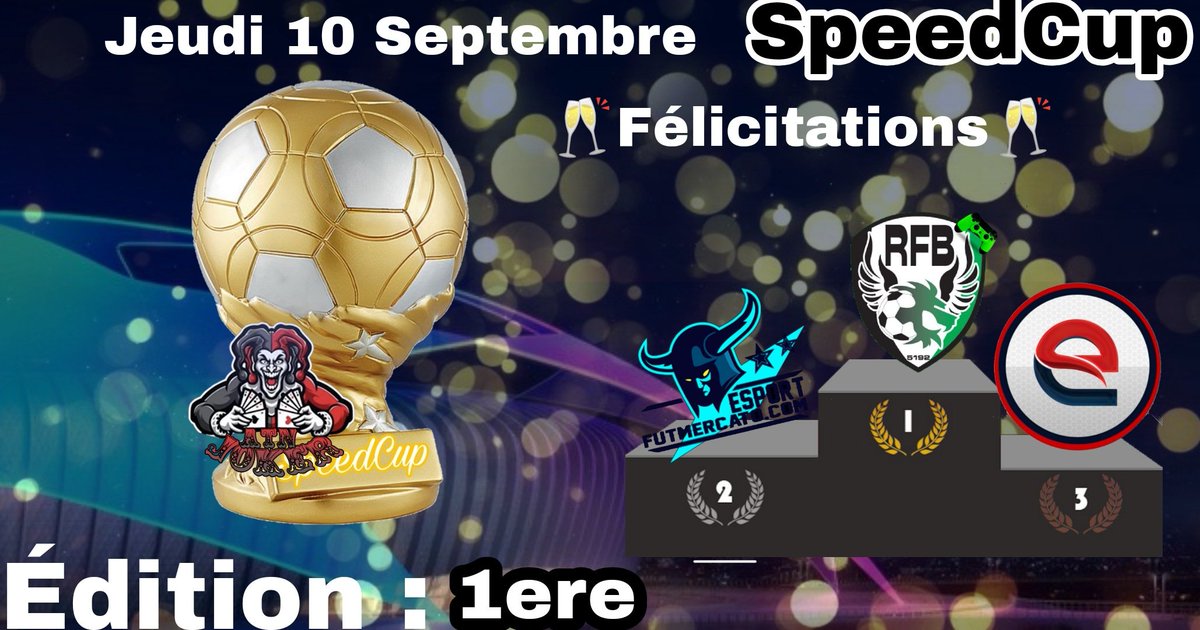 3 eme place obtenu lors du Tournoi Speed Cup

@eS_SynysteR  @TeamElectiumeS