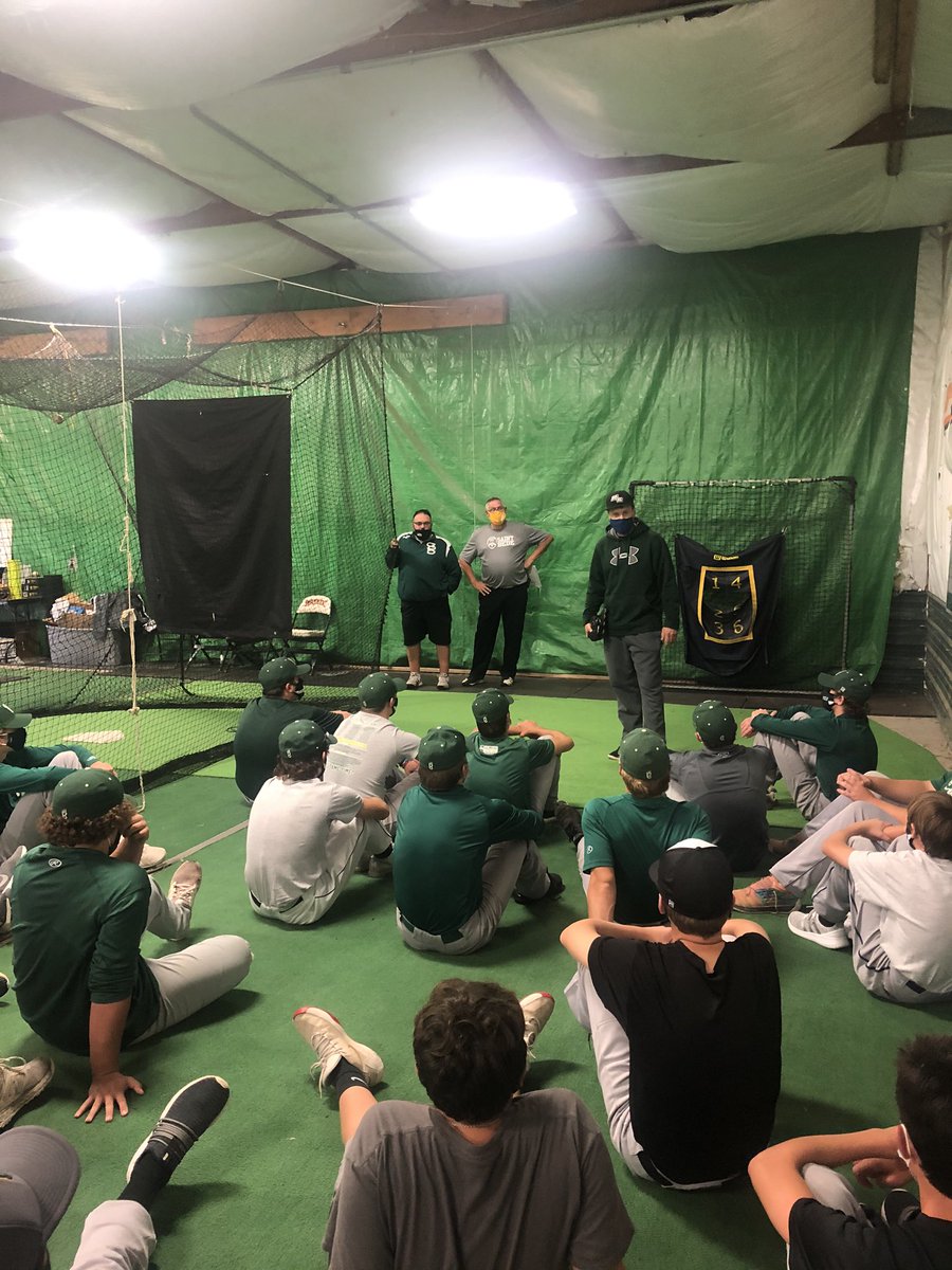 Addressing the team today is Saint Bede great <a href="/brad_groleau14/">Brad Groleau</a>. 3 sport star athlete, past college baseball player and current KC Royal training staff member! Thank you! #gobruins🐻⚾️