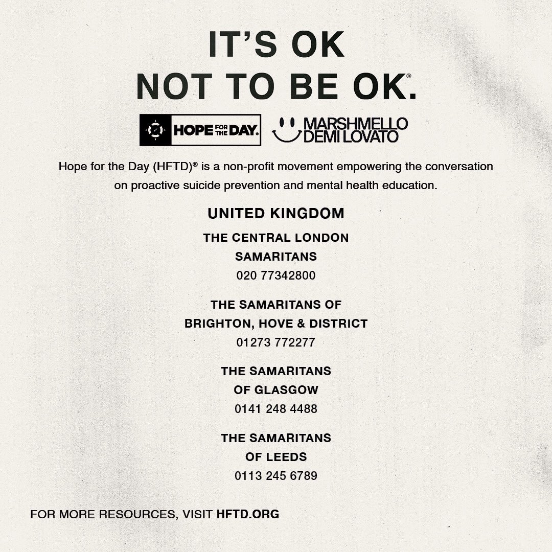 Demi Lovato (@ddlovato) on Twitter photo I’m here for you always, you are not alone and I love you 💞<a href="/HopeForTheDay/">Hope For The Day</a> is an incredible non profit that provides education and resources to better our mental health. <a href="/marshmellomusic/">marshmellomusic</a> and I are SO thankful to have their support and resources I’m here for you always, you are not alone and I love you 💞<a href="/HopeForTheDay/">Hope For The Day</a> is an incredible non profit that provides education and resources to better our mental health. <a href="/marshmellomusic/">marshmellomusic</a> and I are SO thankful to have their support and resources