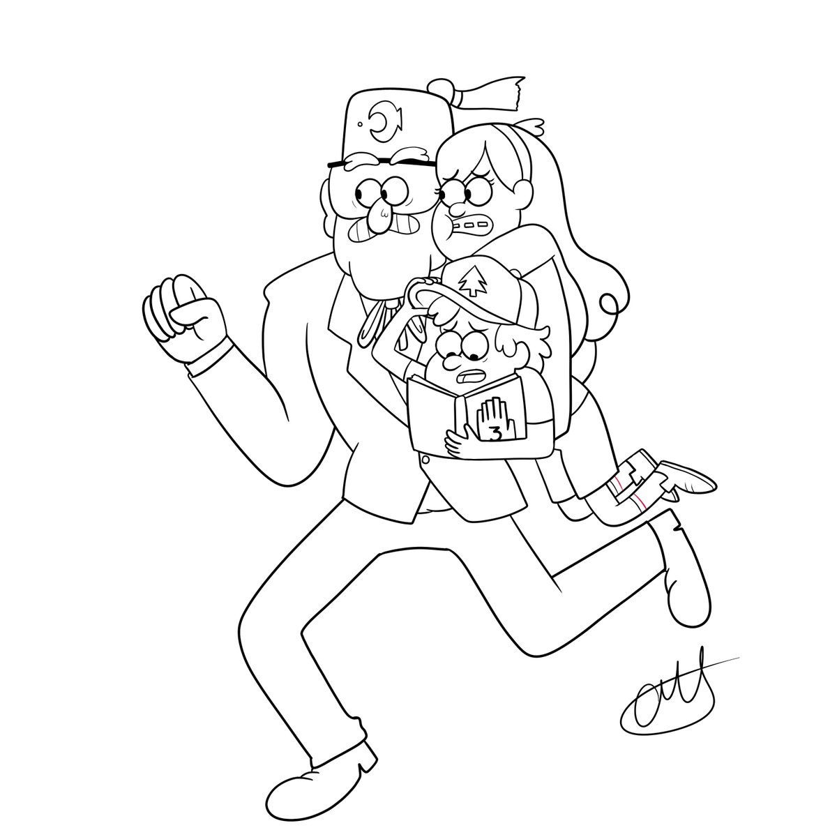 ChristenSap's tweet photo. Drew everyones fave family doing their usual and running from danger. Love drawing these guys #GravityFalls #FANART @_AlexHirsch https://t.co/zvYtze2u1d