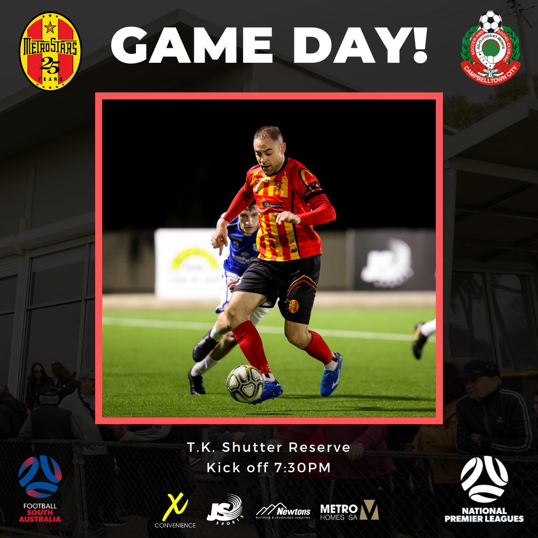 NE_MetroStars's tweet photo. π΄ GAME DAY! π΄
π @campbelltowncsc
β 7:30PM
π T.K. Shutter Reserve
π± #MetroStars #MSvCC https://t.co/OlvfDpQlId