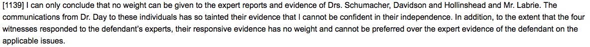 Even funnier, the public face of this effort, Dr. Brian Day, who styled himself as a crusading hero, crookedly meddled with his witnesses, got caught, and torpedoed all their evidence. Stupid, stupid, stupid.