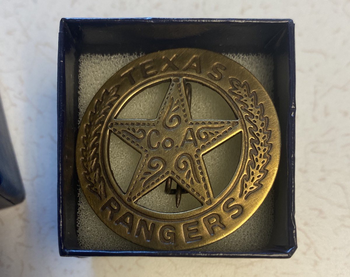 JFranUrologyMan's tweet photo. Post op visit today. Patient named their 2 stones Bonnie and Clyde. I got gifted a badge as the Texas Ranger that “got rid of them” https://t.co/N2EUOuEFMe