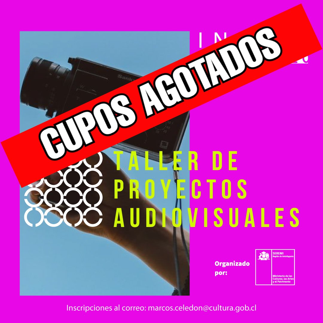 Culturas_Afta's tweet photo. #CuposAgotados
😉👍Nuestra 𝗦𝗲𝗿𝗲𝗺𝗶 @gloriarvaldes agradece a todas y todos los artistas de la región de #Antofagasta que se inscribieron al Taller de Elaboración de Proyectos #Audiovisuales.
✅Más información sobre #FondosCultura2021 en https://t.co/0vTXqpLWH3 https://t.co/K96cNgXkSZ