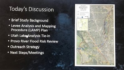 UtahEmergency's tweet photo. #TodayAtDEM @Provocity and @Orem_City hold a joint council meeting so our Risk Map program staff can present preliminary digitized floodplain maps to help local leaders make decisions about flood risks. https://t.co/3DwVK7VQB9