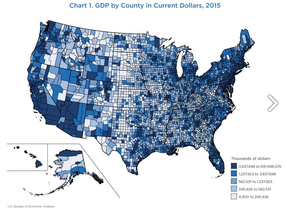 GDP by County in Current Dollars, 2015