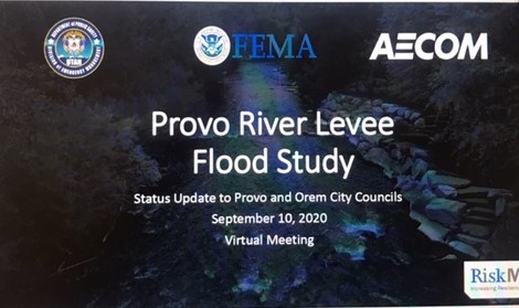 UtahEmergency's tweet photo. #TodayAtDEM @Provocity and @Orem_City hold a joint council meeting so our Risk Map program staff can present preliminary digitized floodplain maps to help local leaders make decisions about flood risks. https://t.co/3DwVK7VQB9