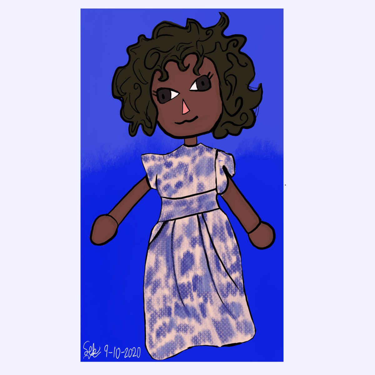 Akito_bloodless's tweet photo. I’m still not that good at this drawing style was inspired by this dress if you like it please checkout @sikadesigns https://t.co/entwFDExCI