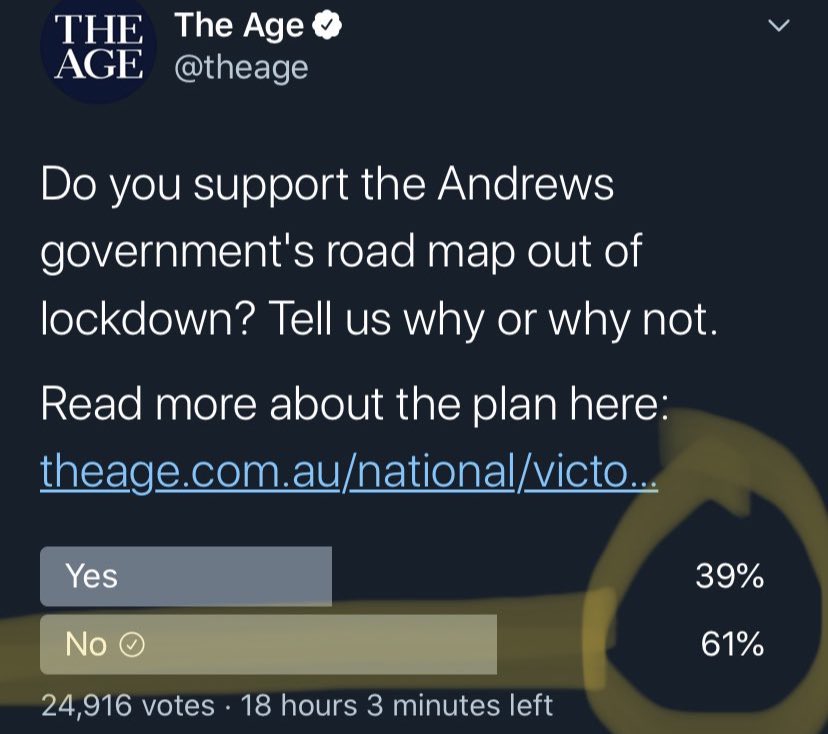 Age Poll on Twitter .... not the intended result? #springst #covidvic #covidtracing #hotelquarantine #stage4lockdown