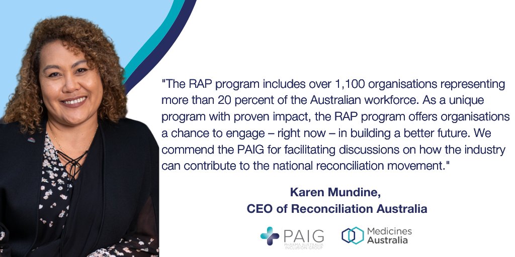 MedicinesAus's tweet photo. PAIG is proud to facilitate industry discussions about #RacialEquality. At PAIG’s recent workshop @RecAustralia shared insights into the importance of Reconciliation Action Plans &amp; the role they play in driving inclusion #PharmaAusInclusionGroup https://t.co/etNHKJSsFf