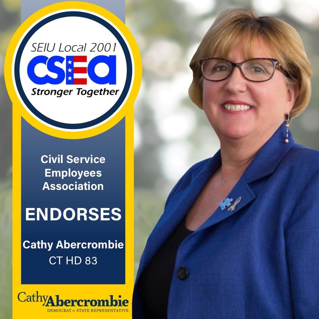 I'm proud to be endorsed by the CSEA SEIU Local 2001 for re-election to the 83rd House District! I'm so grateful for the hard work of Connecticut's civil service employees.
