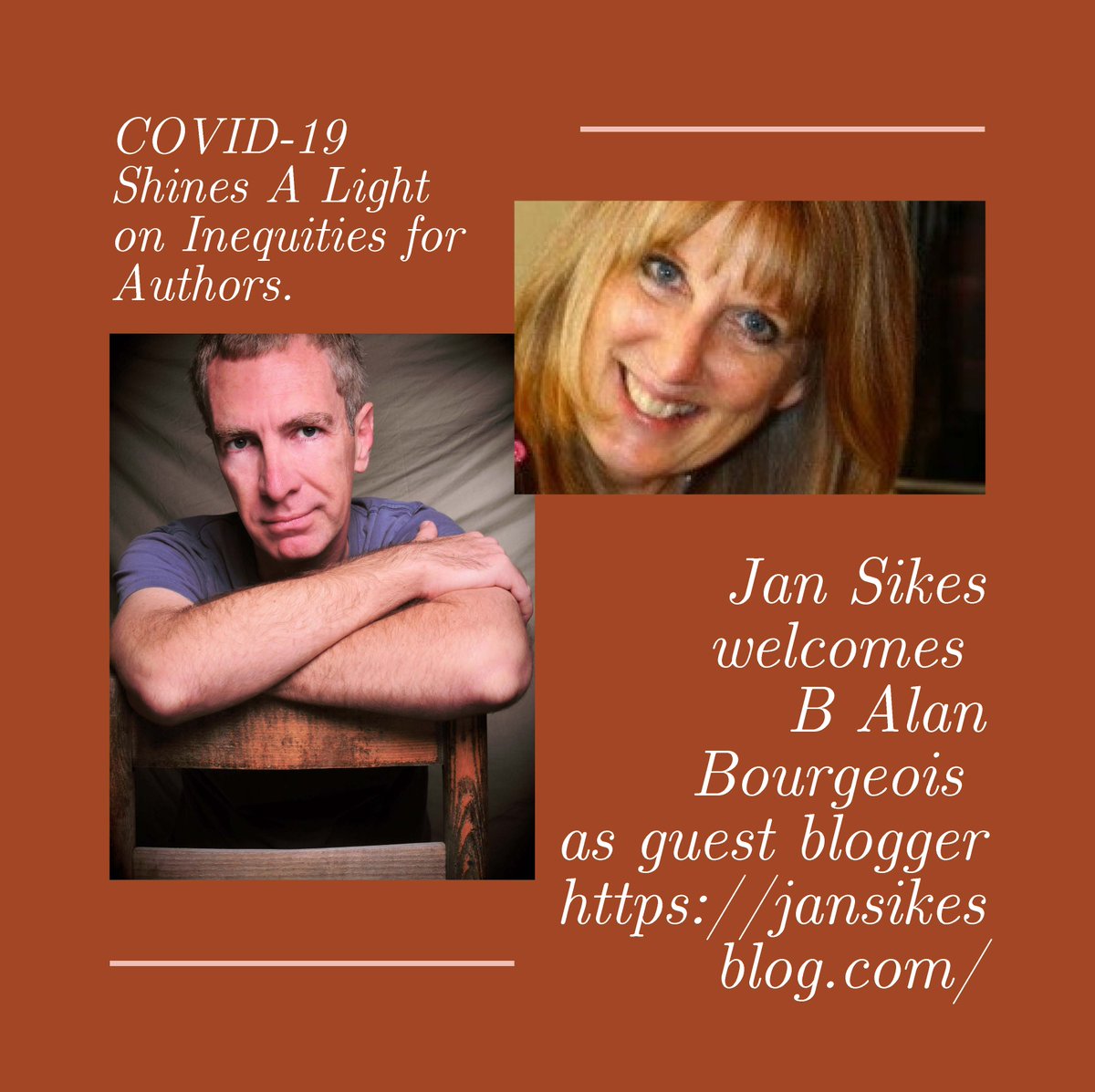 TexasShorts's tweet photo. Award-Winning #Authors Jan Sikes welcomes B Alan Bourgeois as a guest blogger today with his post: COVID-19 Shines A Light on Inequities for Authors.  Enjoy this insightful blog and learn more at: https://t.co/DZHSY9MkJz https://t.co/CUlo3LdPfC