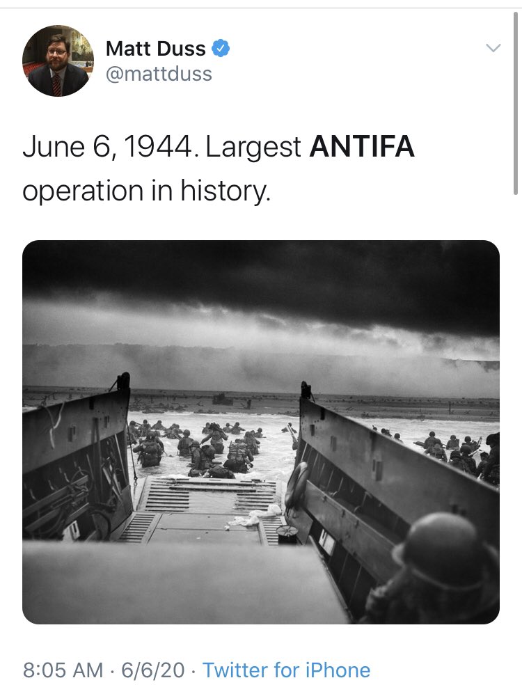 This sentiment is bizarrely widespread. It made the anniversary of D-Day this year...curious to say the least. Here’s: @MaraLiasson (of NPR) @mattduss (of the Sanders campaign, because of course)And the inimitable  @pattonoswalt