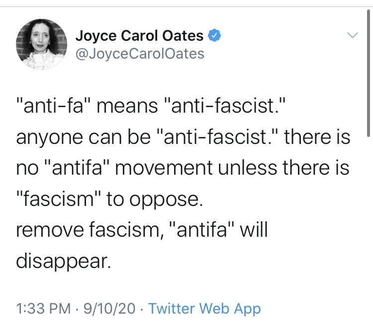 What kicked this thread off was this galaxy take from  @JoyceCarolOates. I don’t have words for how dumb this is. Unfortunately, I can’t overstate how common this perspective is.