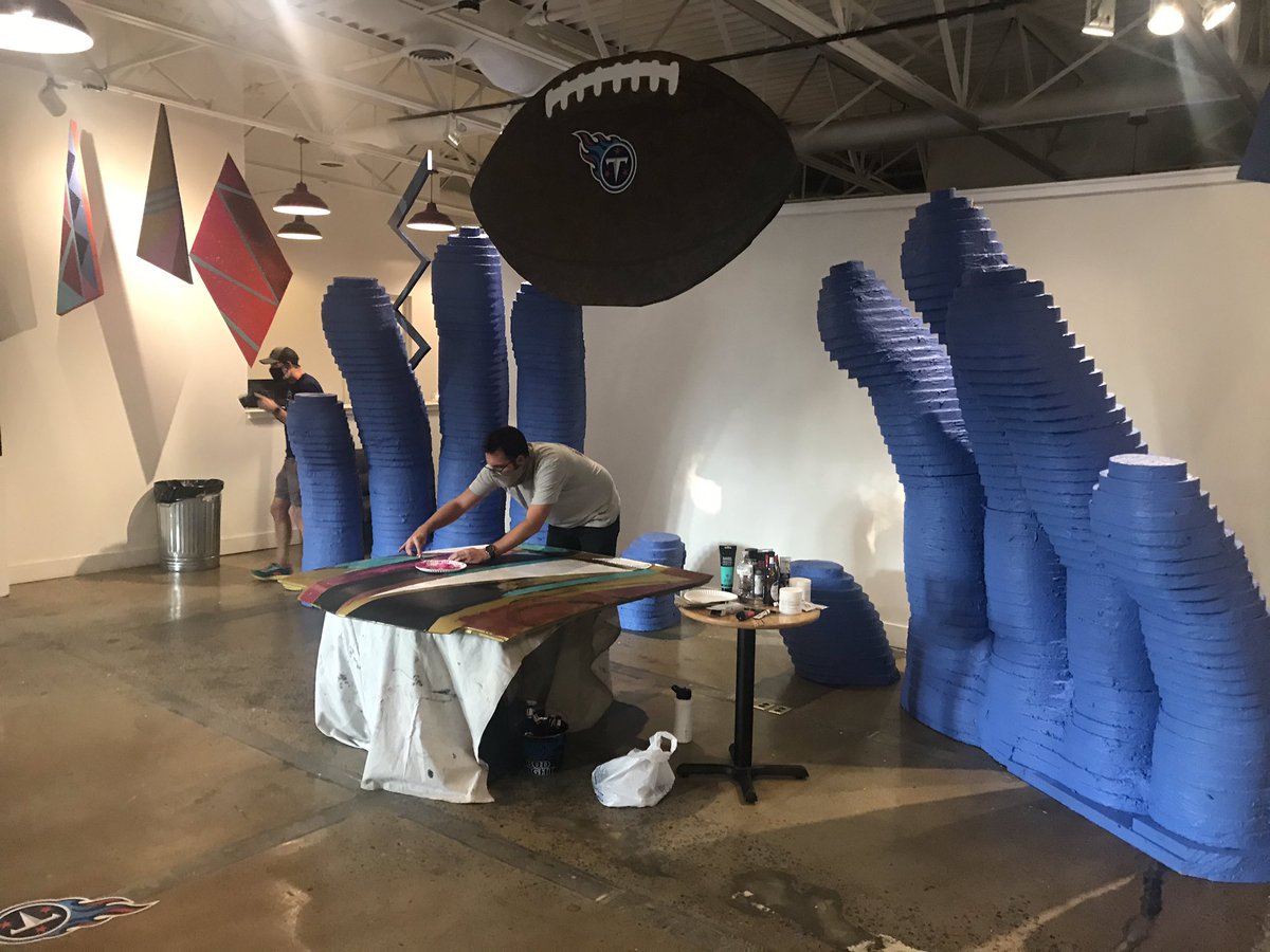 FOX10Cameron's tweet photo. This is a look inside the @Titans pop-up shop. @WSMV https://t.co/F8UkCaUa0t