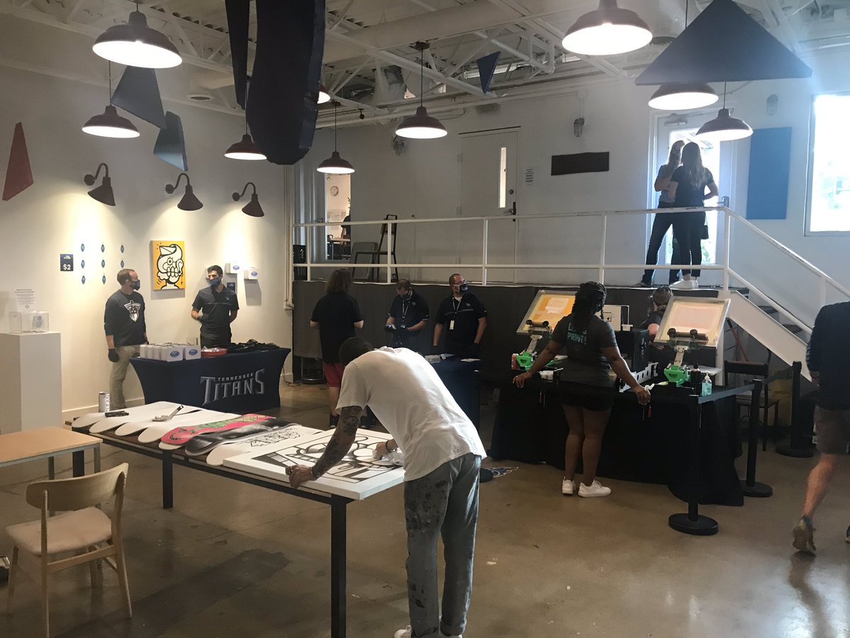 FOX10Cameron's tweet photo. This is a look inside the @Titans pop-up shop. @WSMV https://t.co/F8UkCaUa0t