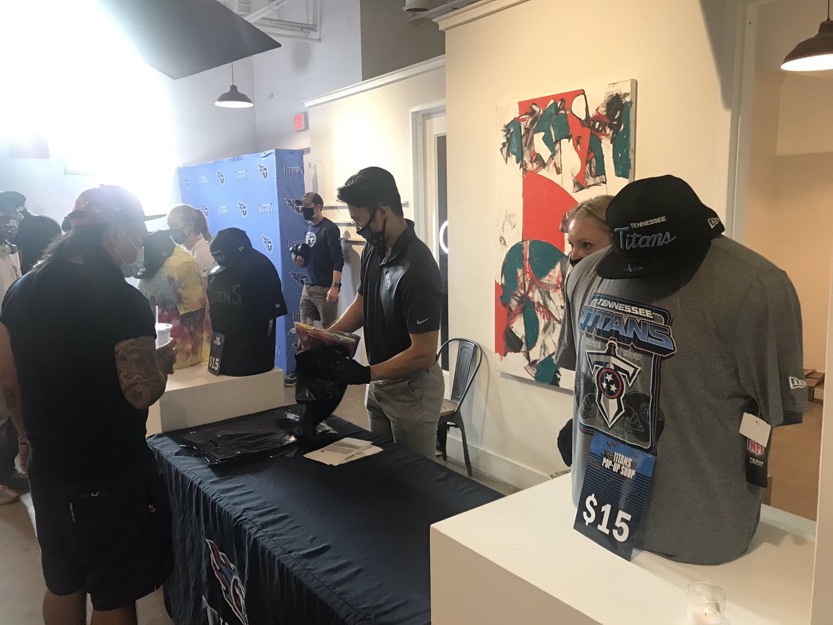 FOX10Cameron's tweet photo. This is a look inside the @Titans pop-up shop. @WSMV https://t.co/F8UkCaUa0t