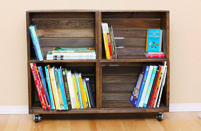 loneoaktx's tweet photo. Wooden crates make for rustic and versatile decor pieces, just like this bookcase! https://t.co/5QyhVqonx2 https://t.co/53IrAGEMx7