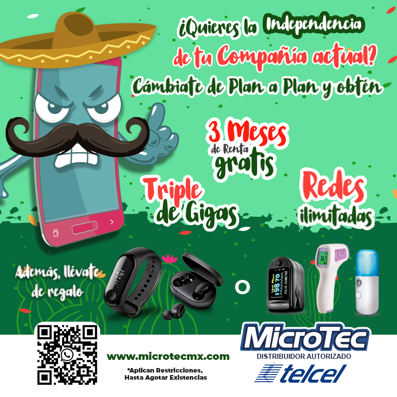 UltraRadioPue's tweet photo. 🇲🇽 ¿Quieres la #Independencia de tu compañía actual?
Es el momento de cambiarte a #MicroTecTelcel y recibir increíbles beneficios 😎
✔ Triple de Gigas para navegar en internet ✔ 3 meses de renta Gratis ✔ Redes sociales ilimitadas
@MicroTec_Telcel https://t.co/wgg6kbHILc
