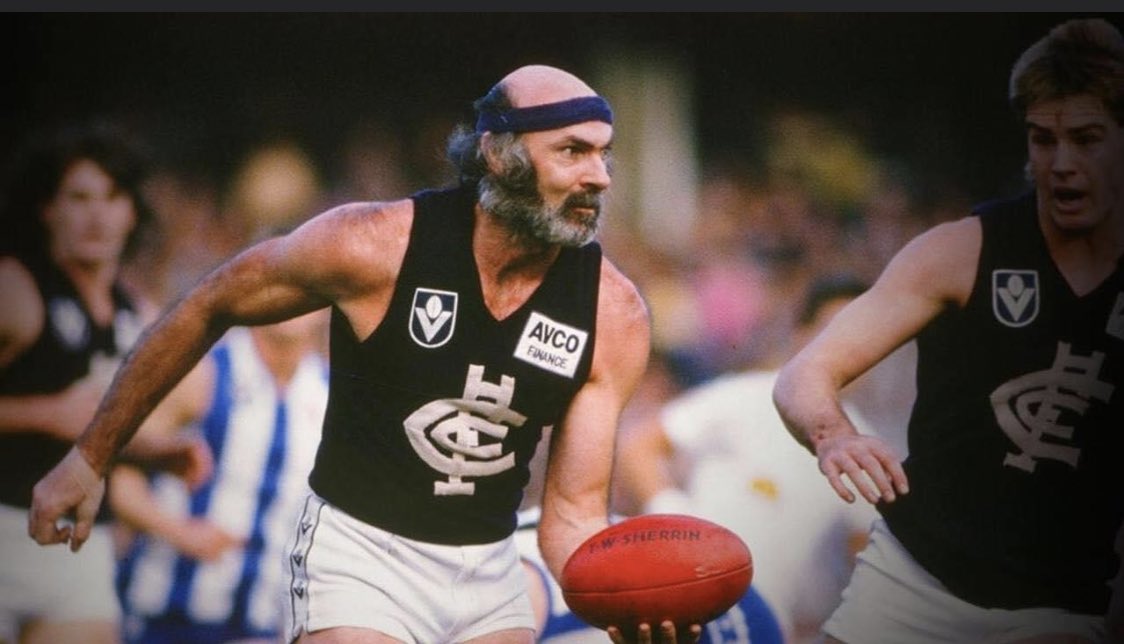 Happy birthday Bruce Doull. Arguably the best head band to be worn in VFL/AFL history. 