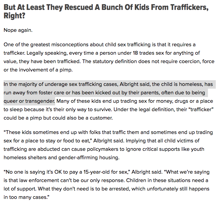 The Huffington Post says there were no child traffickers it didn't happen and  @RottenInDenmark downplays the many reasons kids end up being trafficked, and says that most missing kids are runaways who of course are particularly at risk of being targeted.  https://www.huffpost.com/entry/government-did-not-break-up-child-sex-trafficking-ring-georgia_n_5f52b7a1c5b6946f3eb1c5d9