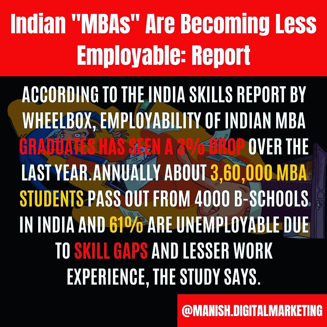 ManishT35687454's tweet photo. #unemployment
#MBA
#skillvsdegree
#skills #knowledge
#educationsystem
#youthproblems https://t.co/Uvf5FJq8bZ