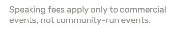 Professional advice: do something like this if you charge for speaking engagements. Trying to charge corporate rates to a DevOps Days or similar doesn't do good things to your reputation.