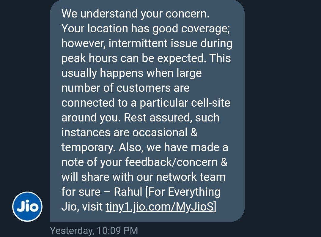 Debanan83849302's tweet photo. @DigitalRoars @JioCare @reliancejio @airtelindia @ViCustomerCare 
Jio says good network coverage https://t.co/19yDiZZ0HR