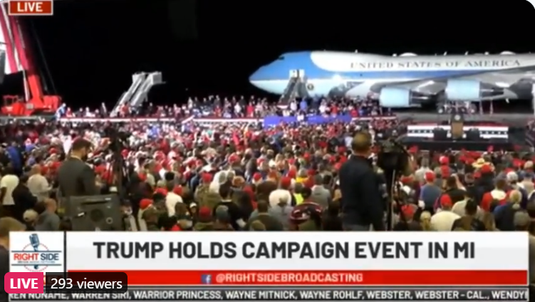 POTUS is currently talking about Hitler and Churchill during the Michigan rally. Master troll. 