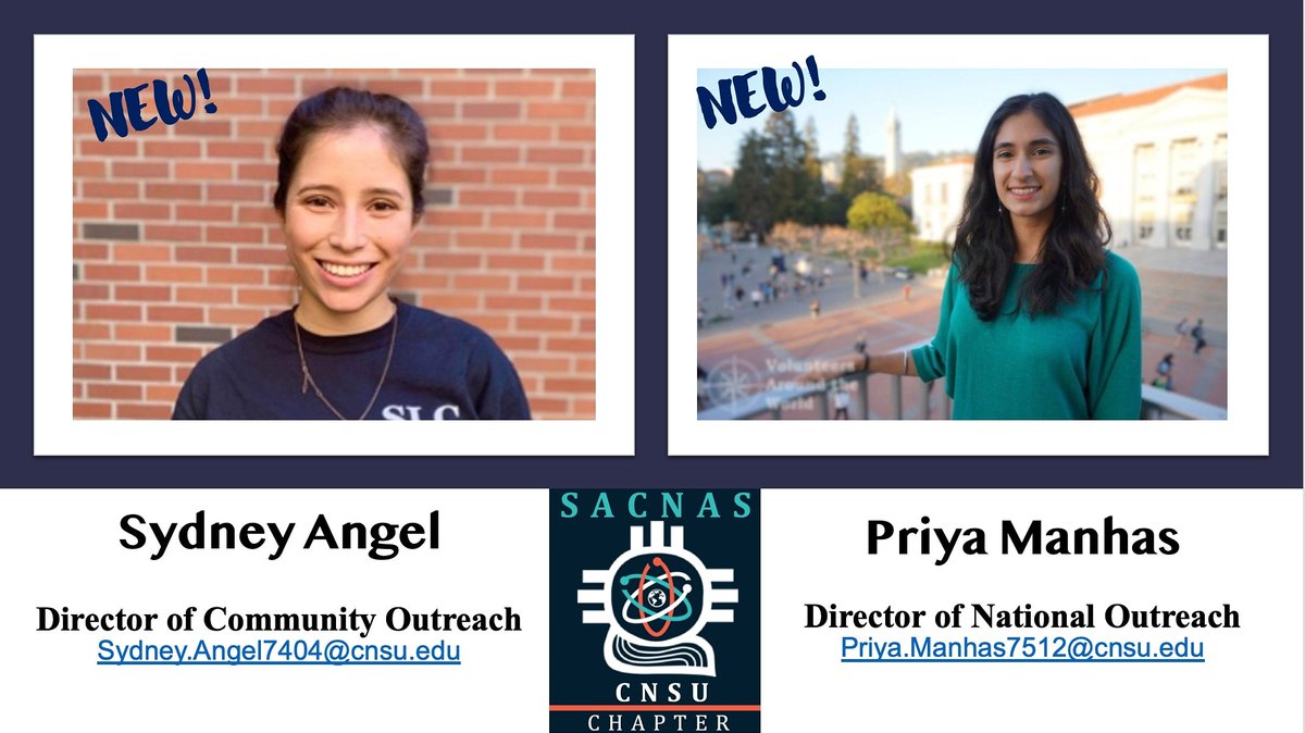 CnsuSacnas's tweet photo. 🥁Give a big welcome to our new CNSU SACNAS officers! 🎉
Congratulations on your exemplary interview https://t.co/t5ijwaaqzg